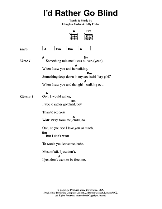 Download Etta James I'd Rather Go Blind sheet music and printable PDF score & Soul music notes