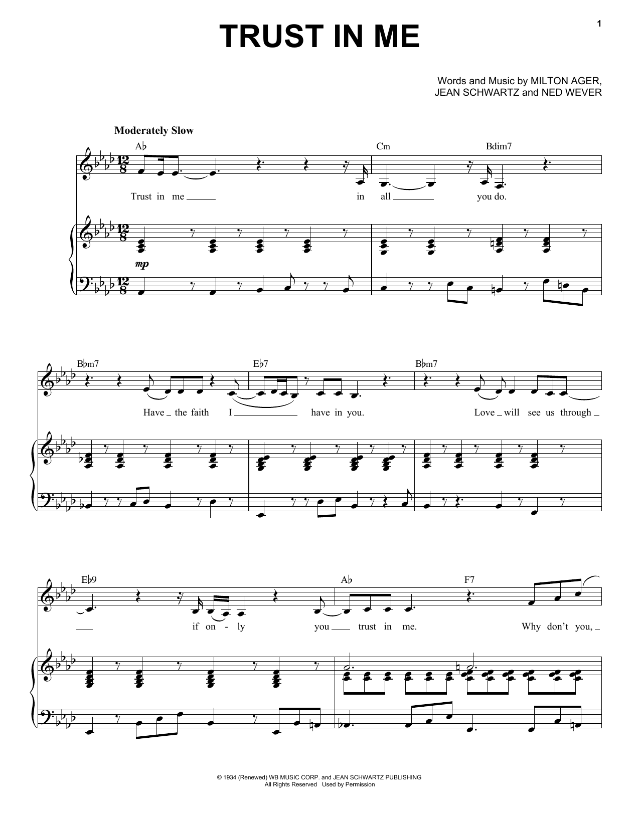 Download Etta James Trust In Me sheet music and printable PDF score & Jazz music notes