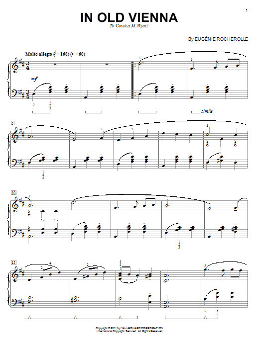 Preview Eugénie Rocherolle In Old Vienna Classical sheet music, notes and chords for Piano, SKU: 83845 sheet music, piano notes, chords, guitar tabs, score, transpose, transcribe, how to play, guide, download, learn, tutorial, progression, song, artist, awards, billboard, mtv, vh1, tour, single, album, release