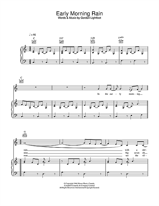 Preview Eva Cassidy Early Morning Rain Jazz sheet music, notes and chords for Piano, Vocal & Guitar, SKU: 21896 sheet music, piano notes, chords, guitar tabs, score, transpose, transcribe, how to play, guide, download, learn, tutorial, progression, song, artist, awards, billboard, mtv, vh1, tour, single, album, release