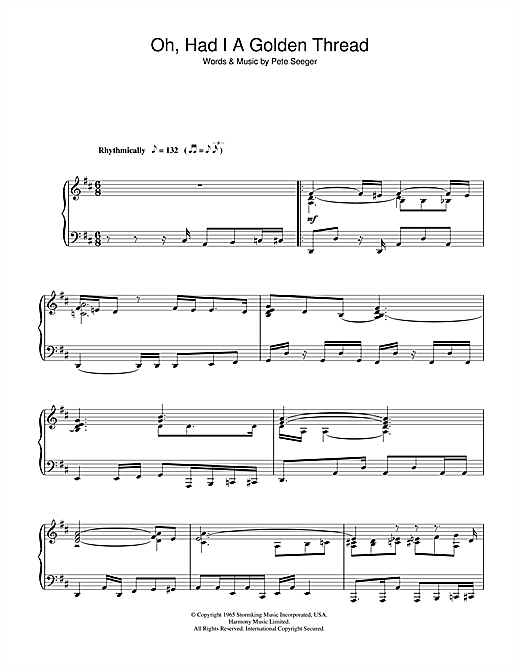 Preview Eva Cassidy Oh, Had I A Golden Thread Folk sheet music, notes and chords for Piano, Vocal & Guitar, SKU: 114991 sheet music, piano notes, chords, guitar tabs, score, transpose, transcribe, how to play, guide, download, learn, tutorial, progression, song, artist, awards, billboard, mtv, vh1, tour, single, album, release