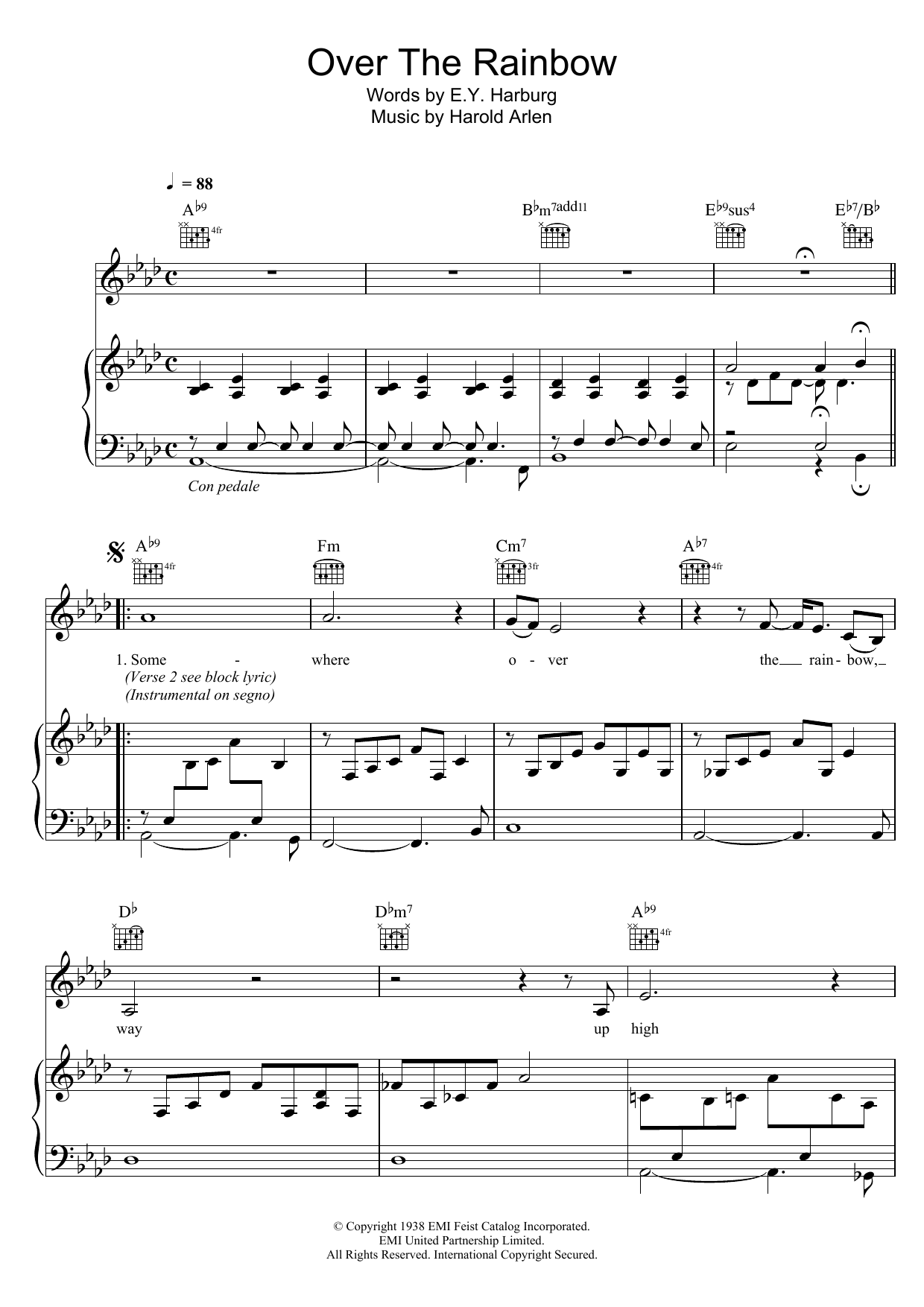 Eva Cassidy Over The Rainbow Sheet Music Download Printable Children Pdf Piano Solo Score Sku 44184