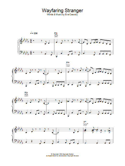 Download Eva Cassidy Wayfaring Stranger sheet music and printable PDF score & Jazz music notes