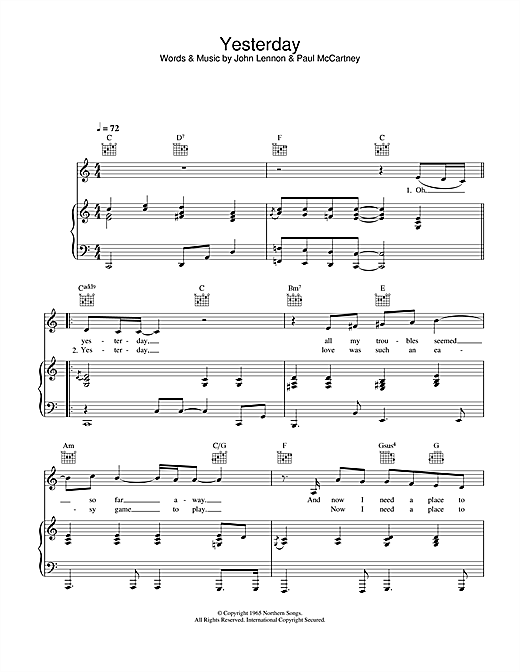 Preview Eva Cassidy Yesterday Jazz sheet music, notes and chords for Piano, Vocal & Guitar, SKU: 26699 sheet music, piano notes, chords, guitar tabs, score, transpose, transcribe, how to play, guide, download, learn, tutorial, progression, song, artist, awards, billboard, mtv, vh1, tour, single, album, release