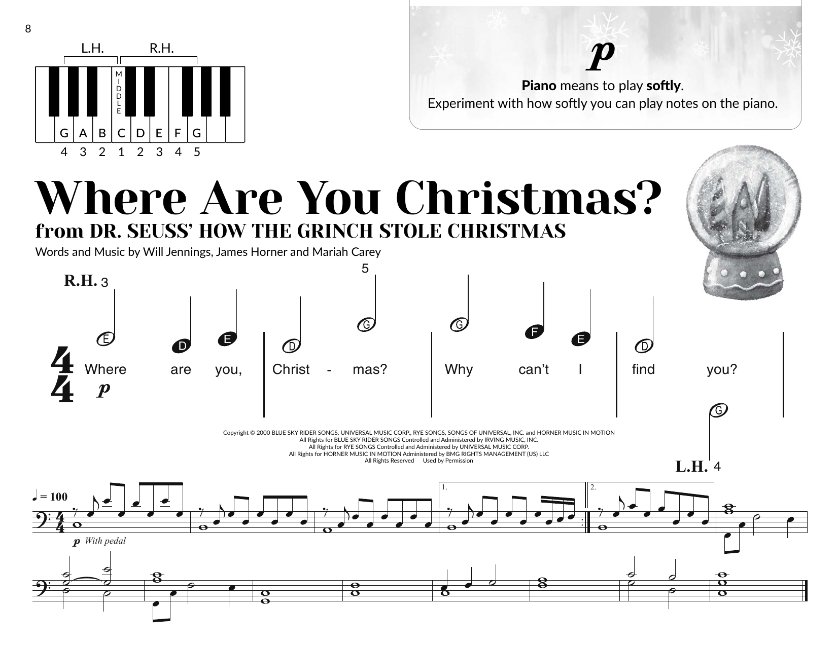 Faith Hill Where Are You Christmas? (arr. Brittany McCorriston) Sheet Music & Chords for Very Beginner Piano - Download or Print PDF