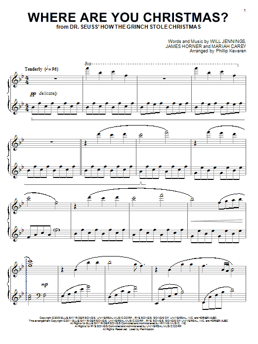 Faith Hill Where Are You Christmas Arr Phillip Keveren From How The Grinch Stole Christmas Sheet Music Download Printable Christmas Pdf Piano Solo Score Sku 85344