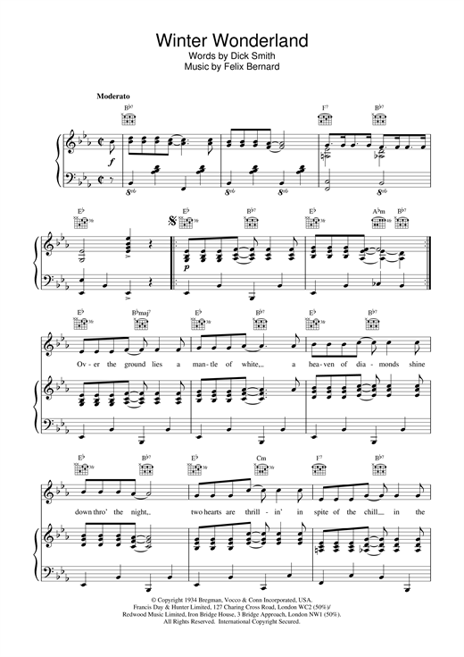 Felix Bernard Winter Wonderland Jazzy Arrangement Sheet Music