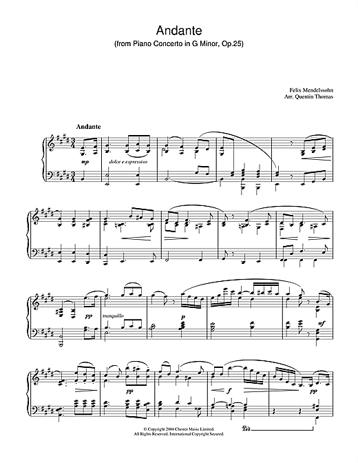 Preview Felix Mendelssohn Andante From Piano Concerto In G Minor, Op. 25 Classical sheet music, notes and chords for Piano, SKU: 28174 sheet music, piano notes, chords, guitar tabs, score, transpose, transcribe, how to play, guide, download, learn, tutorial, progression, song, artist, awards, billboard, mtv, vh1, tour, single, album, release