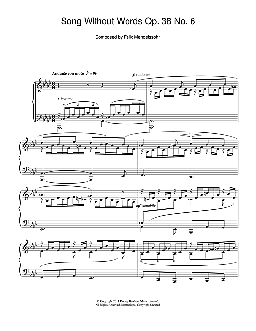 Preview Felix Mendelssohn Song Without Words, Op. 38, No. 6 ‘Duetto' Classical sheet music, notes and chords for Beginner Piano, SKU: 121327 sheet music, piano notes, chords, guitar tabs, score, transpose, transcribe, how to play, guide, download, learn, tutorial, progression, song, artist, awards, billboard, mtv, vh1, tour, single, album, release