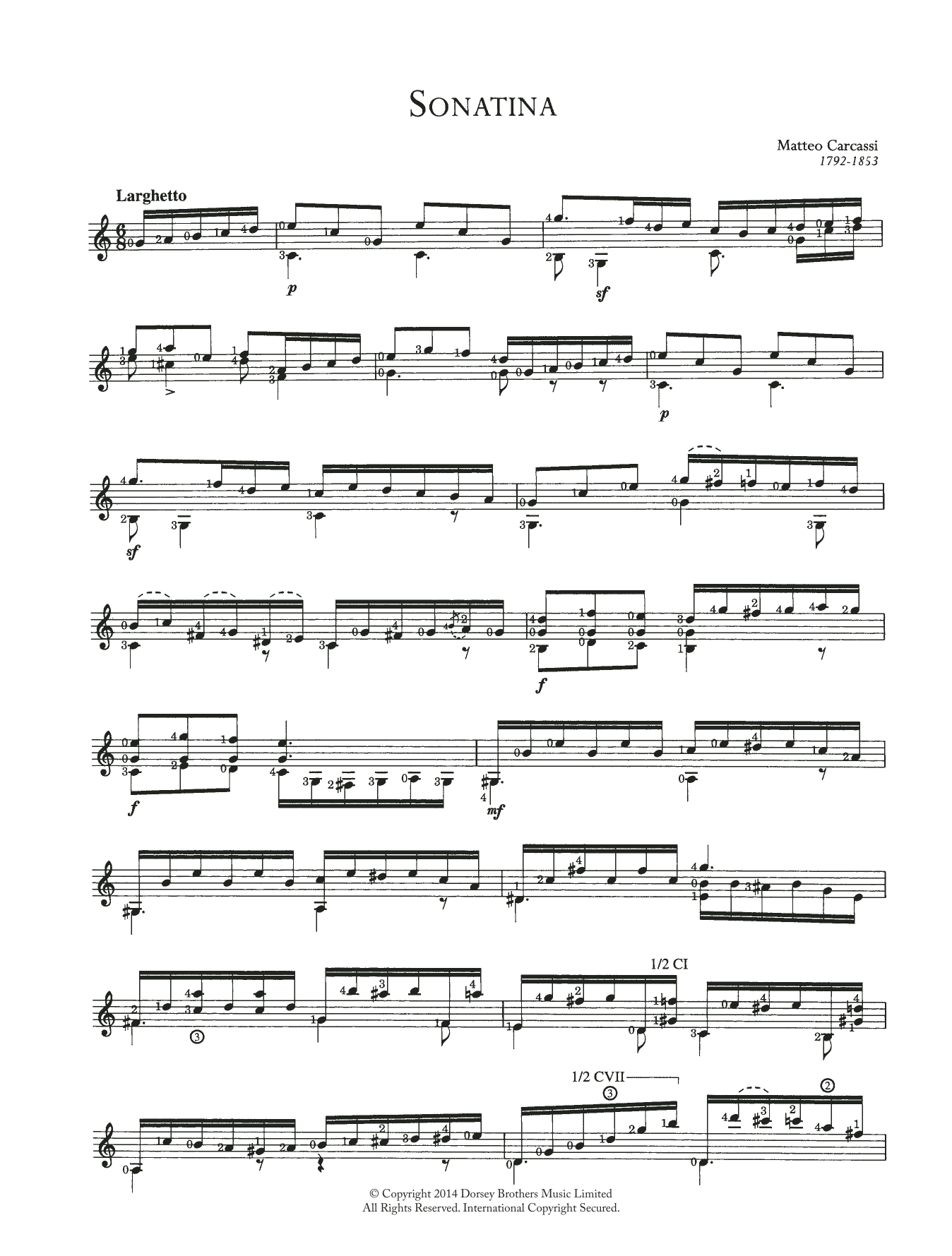 Preview Ferdinando Carulli Sonatina Classical sheet music, notes and chords for Guitar, SKU: 121743 Download Ferdinando Carulli Sonatina sheet music and printable PDF score & Classical music notes