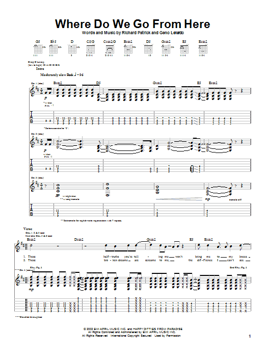 Preview Filter Where Do We Go From Here Rock sheet music, notes and chords for Guitar Tab, SKU: 21632 Download Filter Where Do We Go From Here sheet music and printable PDF score & Rock music notes