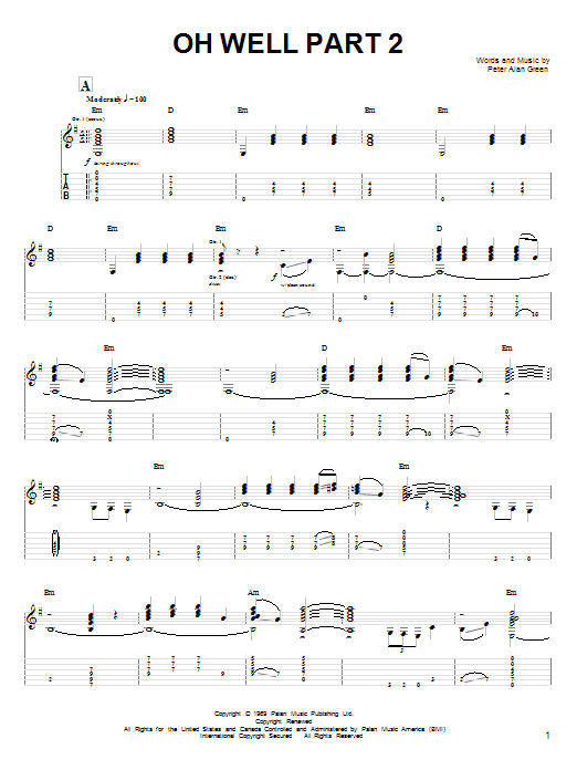 Preview Fleetwood Mac Oh Well Part 2 Pop sheet music, notes and chords for Guitar Tab, SKU: 21989 sheet music, piano notes, chords, guitar tabs, score, transpose, transcribe, how to play, guide, download, learn, tutorial, progression, song, artist, awards, billboard, mtv, vh1, tour, single, album, release