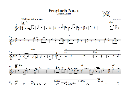 Preview Folk Tune Freylach No. 1 (Jewish Dance) Religious sheet music, notes and chords for Melody Line, Lyrics & Chords, SKU: 66521 Download Folk Tune Freylach No. 1 (Jewish Dance) sheet music and printable PDF score & Religious music notes