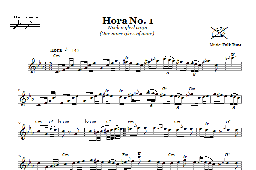 Preview Folk Tune Hora No. 1 (Noch A Glezl Vayn (One More Glass Of Wine)) Religious sheet music, notes and chords for Melody Line, Lyrics & Chords, SKU: 66592 Download Folk Tune Hora No. 1 (Noch A Glezl Vayn (One More Glass Of Wine)) sheet music and printable PDF score & Religious music notes