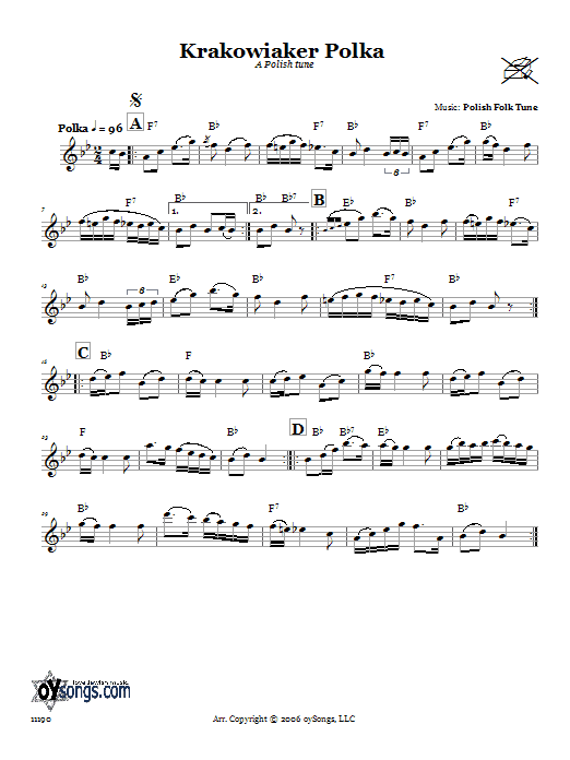 Preview Folk Tune Krakowiaker Polka (A Polish Tune) Religious sheet music, notes and chords for Melody Line, Lyrics & Chords, SKU: 66142 Download Folk Tune Krakowiaker Polka (A Polish Tune) sheet music and printable PDF score & Religious music notes