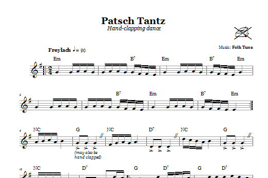 Download Folk Tune Patsch Tantz (Hand-Clapping Dance) sheet music and printable PDF score & Religious music notes