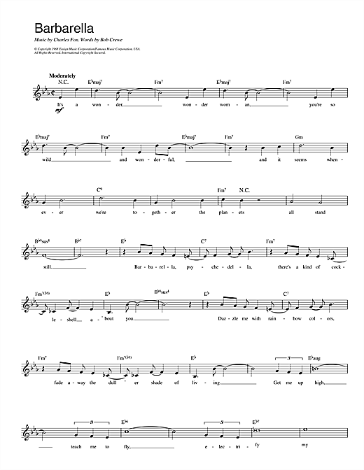 Download Fox And Crewe Barbarella sheet music and printable PDF score & Film and TV music notes