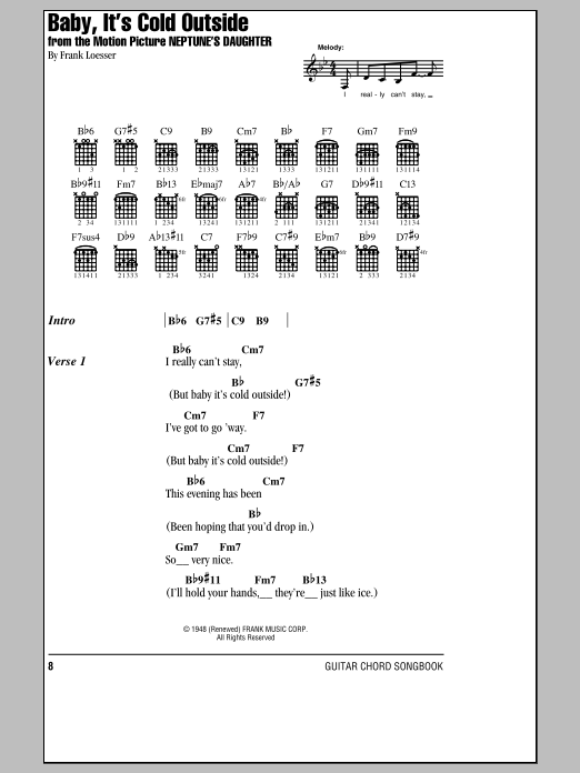 Frank Loesser Baby It S Cold Outside Sheet Music Download Printable Christmas Pdf Cello Solo Score Sku 168078