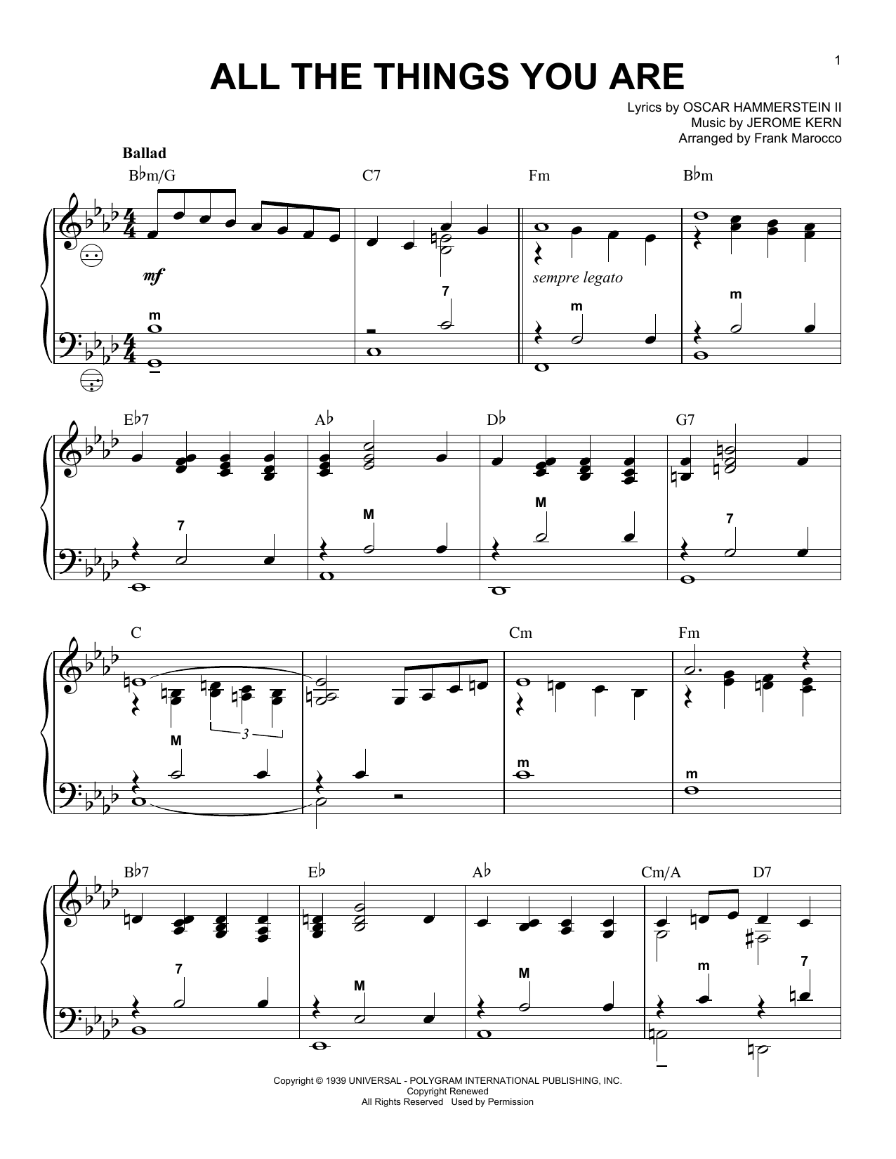 All The Things You Are Sheet Music Notes Frank Marocco Chords Download Folk Notes Accordion Pdf Printable 197182