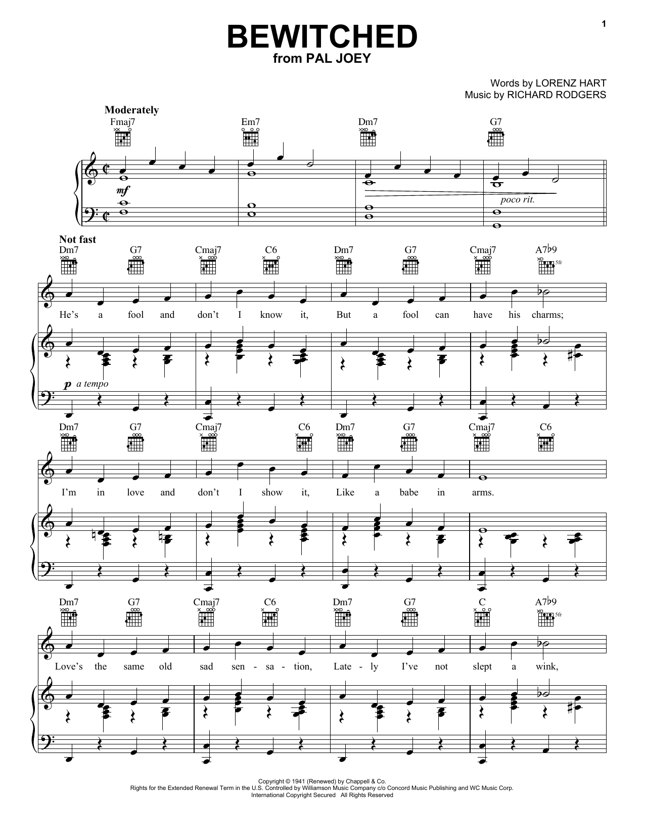 Preview Frank Sinatra Bewitched Folk sheet music, notes and chords for Piano, Vocal & Guitar (Right-Hand Melody), SKU: 16331 sheet music, piano notes, chords, guitar tabs, score, transpose, transcribe, how to play, guide, download, learn, tutorial, progression, song, artist, awards, billboard, mtv, vh1, tour, single, album, release