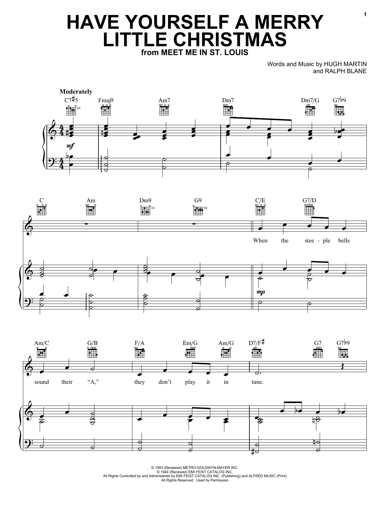 Download Frank Sinatra Have Yourself A Merry Little Christmas sheet music and printable PDF score & Easy Listening music notes