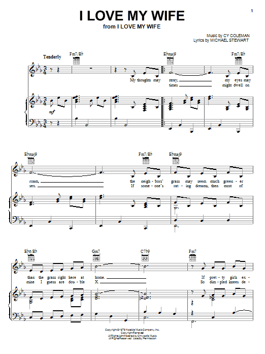 Preview Frank Sinatra I Love My Wife Folk sheet music, notes and chords for Piano, Vocal & Guitar (Right-Hand Melody), SKU: 72575 sheet music, piano notes, chords, guitar tabs, score, transpose, transcribe, how to play, guide, download, learn, tutorial, progression, song, artist, awards, billboard, mtv, vh1, tour, single, album, release