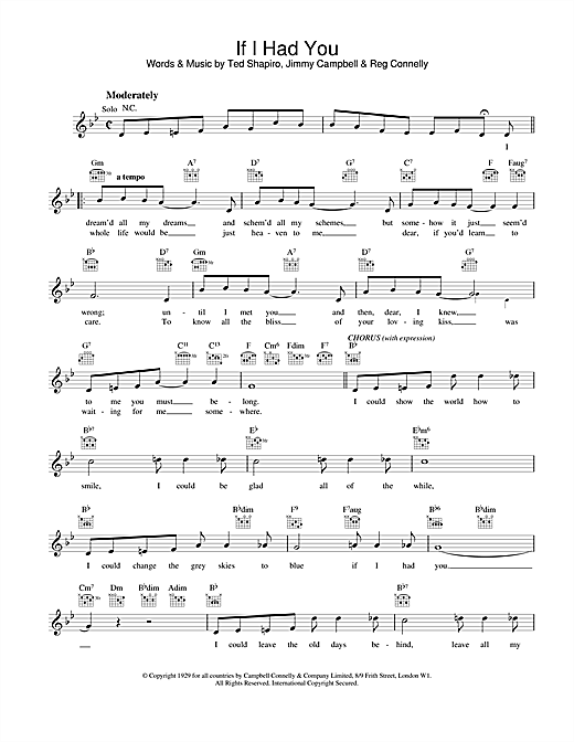 Download Frank Sinatra If I Had You sheet music and printable PDF score & Jazz music notes