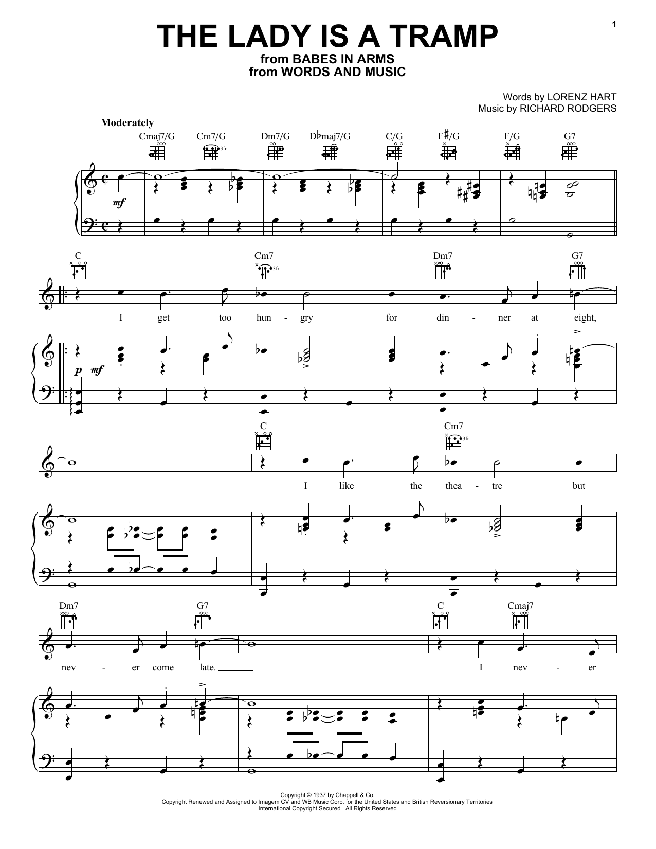 Download Frank Sinatra The Lady Is A Tramp sheet music and printable PDF score & Jazz music notes