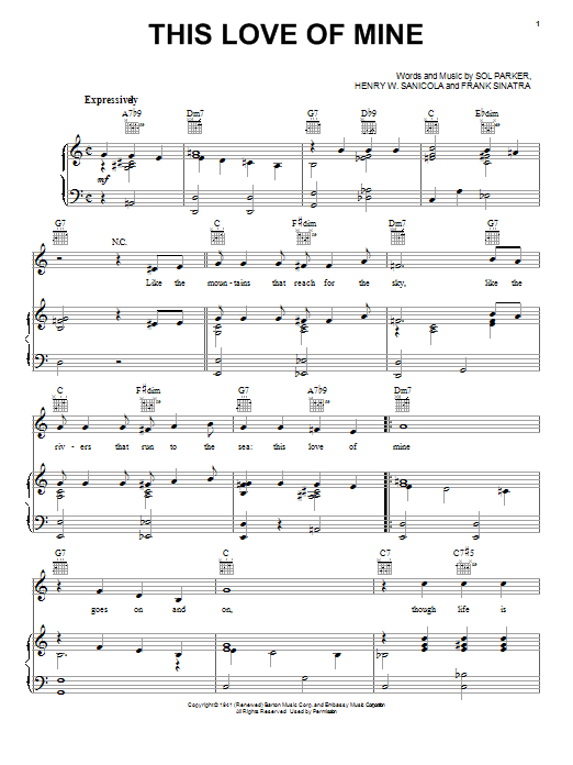Download Frank Sinatra This Love Of Mine sheet music and printable PDF score & Jazz music notes