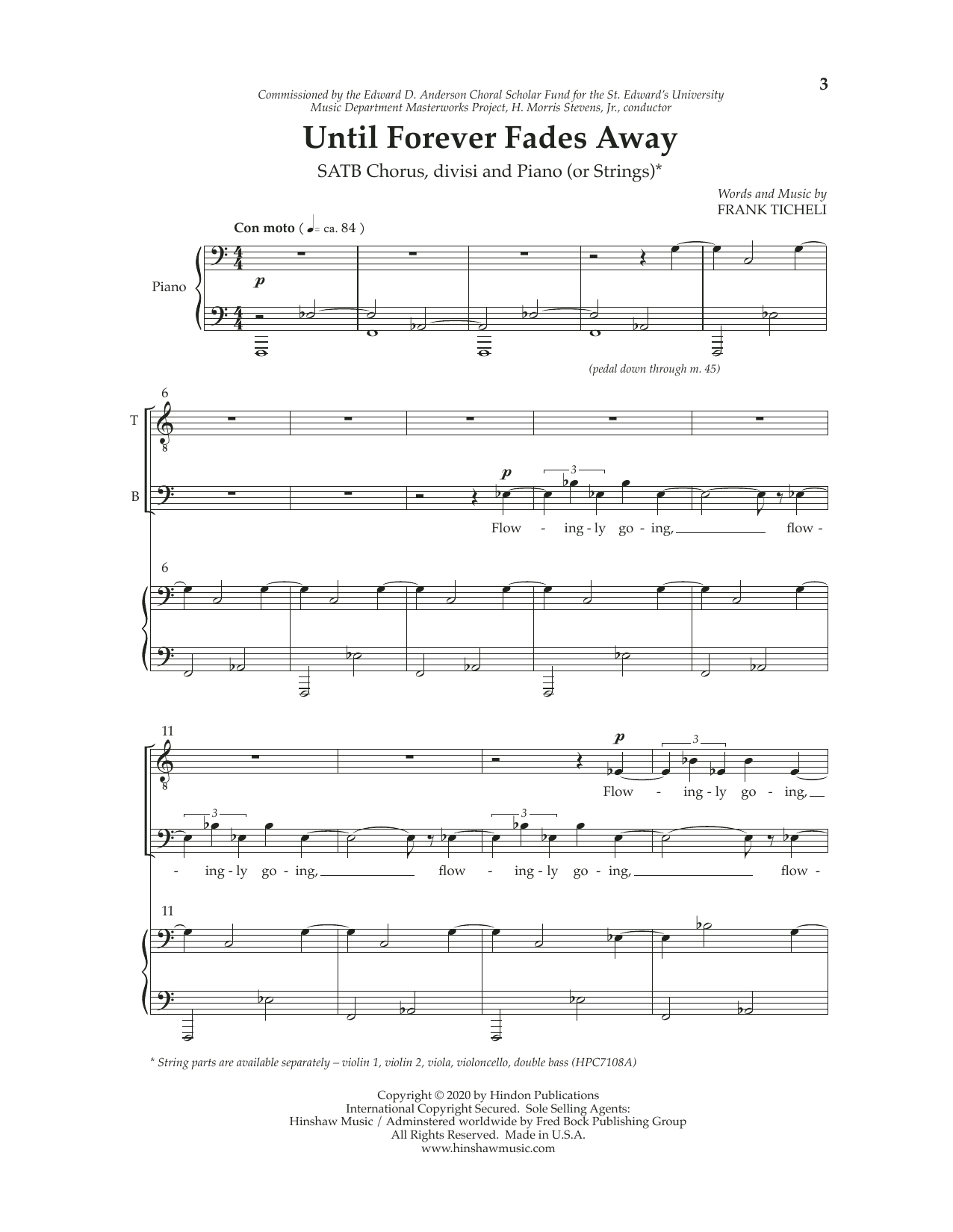 Download Frank Ticheli Until Forever Fades Away sheet music and printable PDF score & Concert music notes