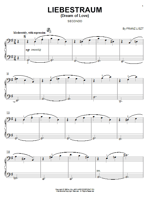 Preview Franz Liszt Liebestraum (Dream Of Love) Classical sheet music, notes and chords for Piano Duet, SKU: 69342 Download Franz Liszt Liebestraum (Dream Of Love) sheet music and printable PDF score & Classical music notes