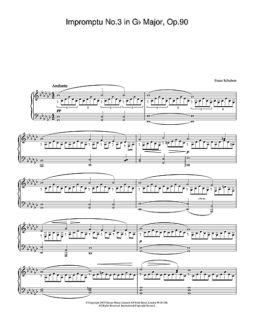Preview Franz Schubert Impromptu No. 3 in G Flat Major, Op.90 Classical sheet music, notes and chords for Beginner Piano, SKU: 120948 sheet music, piano notes, chords, guitar tabs, score, transpose, transcribe, how to play, guide, download, learn, tutorial, progression, song, artist, awards, billboard, mtv, vh1, tour, single, album, release