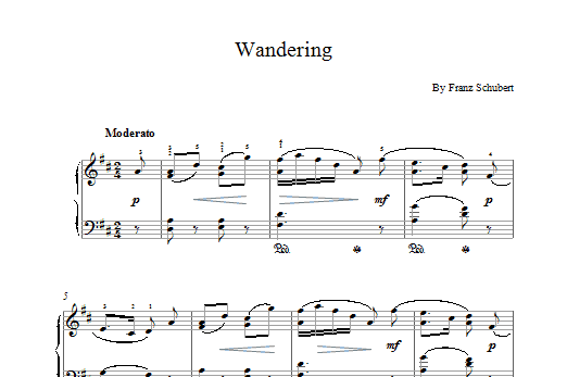 Download Franz Schubert Wandering sheet music and printable PDF score & Classical music notes
