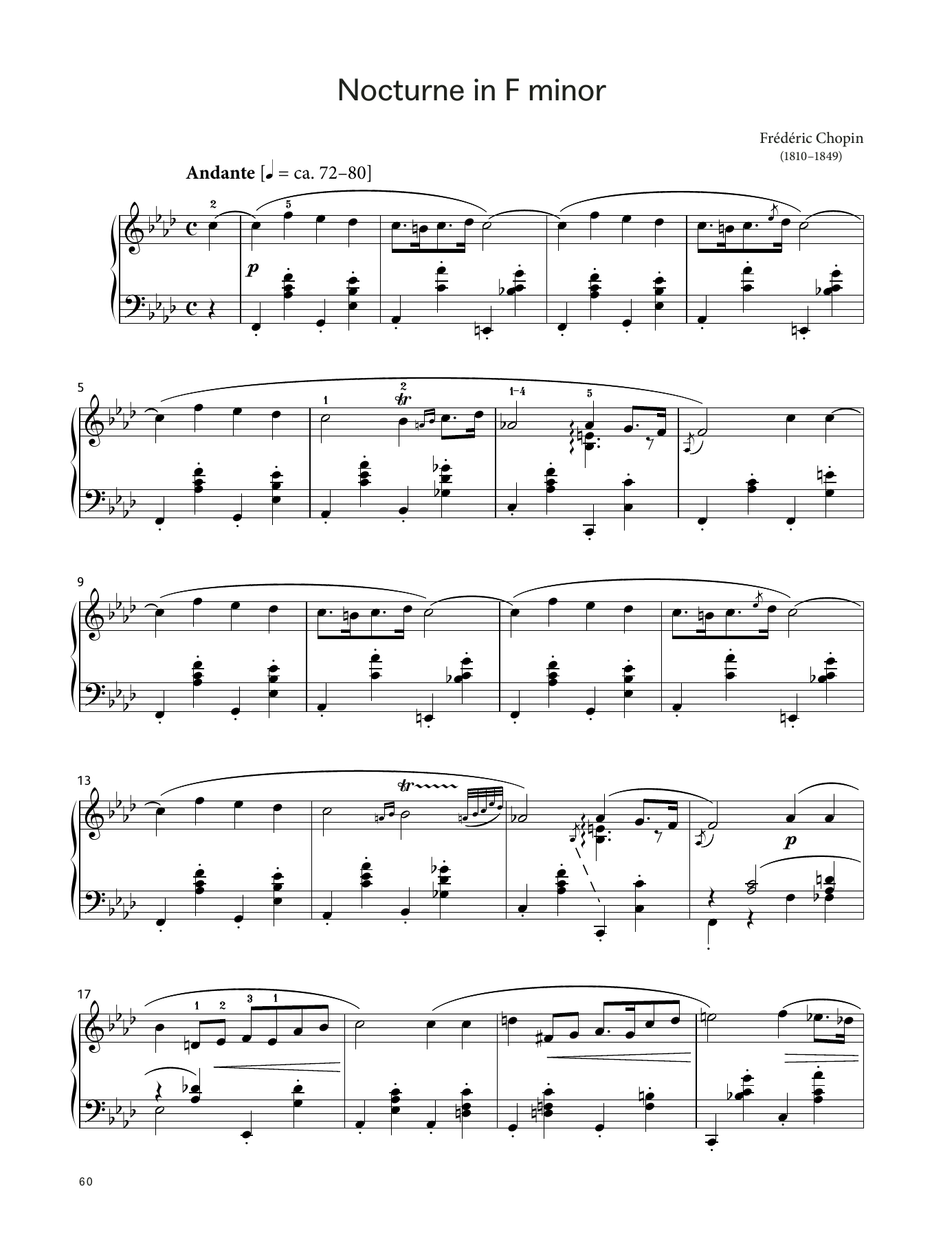 Frédéric Chopin Nocturne in F minor, Op. 55 No. 1 (LCME Piano 2018 Grade 8 List B) Sheet Music & Chords for Piano Solo - Download or Print PDF