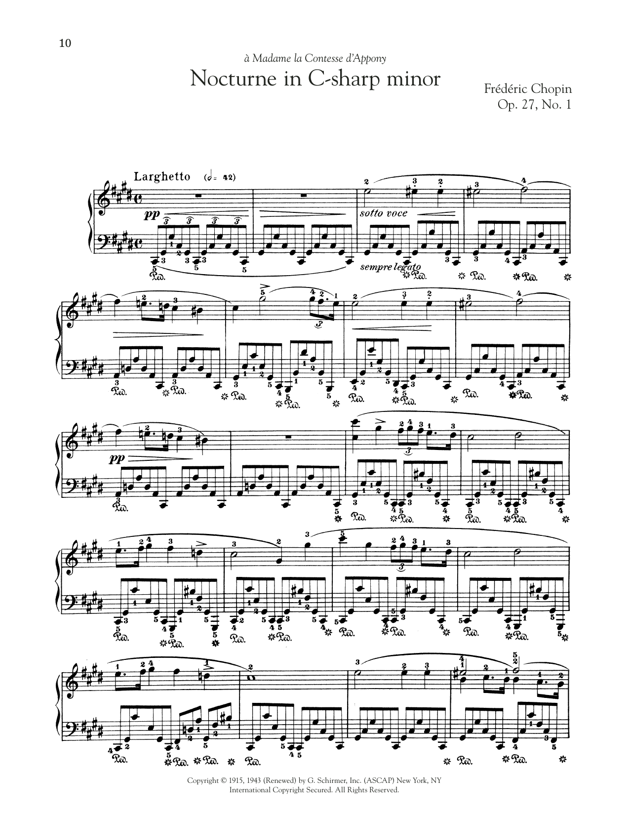 Frederic Chopin Nocturne Op 27 No 1 Sheet Music Notes