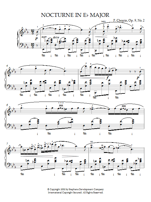 Preview Frederic Chopin Nocturne In E Flat Major, Op.9, No.2 Classical sheet music, notes and chords for Piano, SKU: 21540 sheet music, piano notes, chords, guitar tabs, score, transpose, transcribe, how to play, guide, download, learn, tutorial, progression, song, artist, awards, billboard, mtv, vh1, tour, single, album, release
