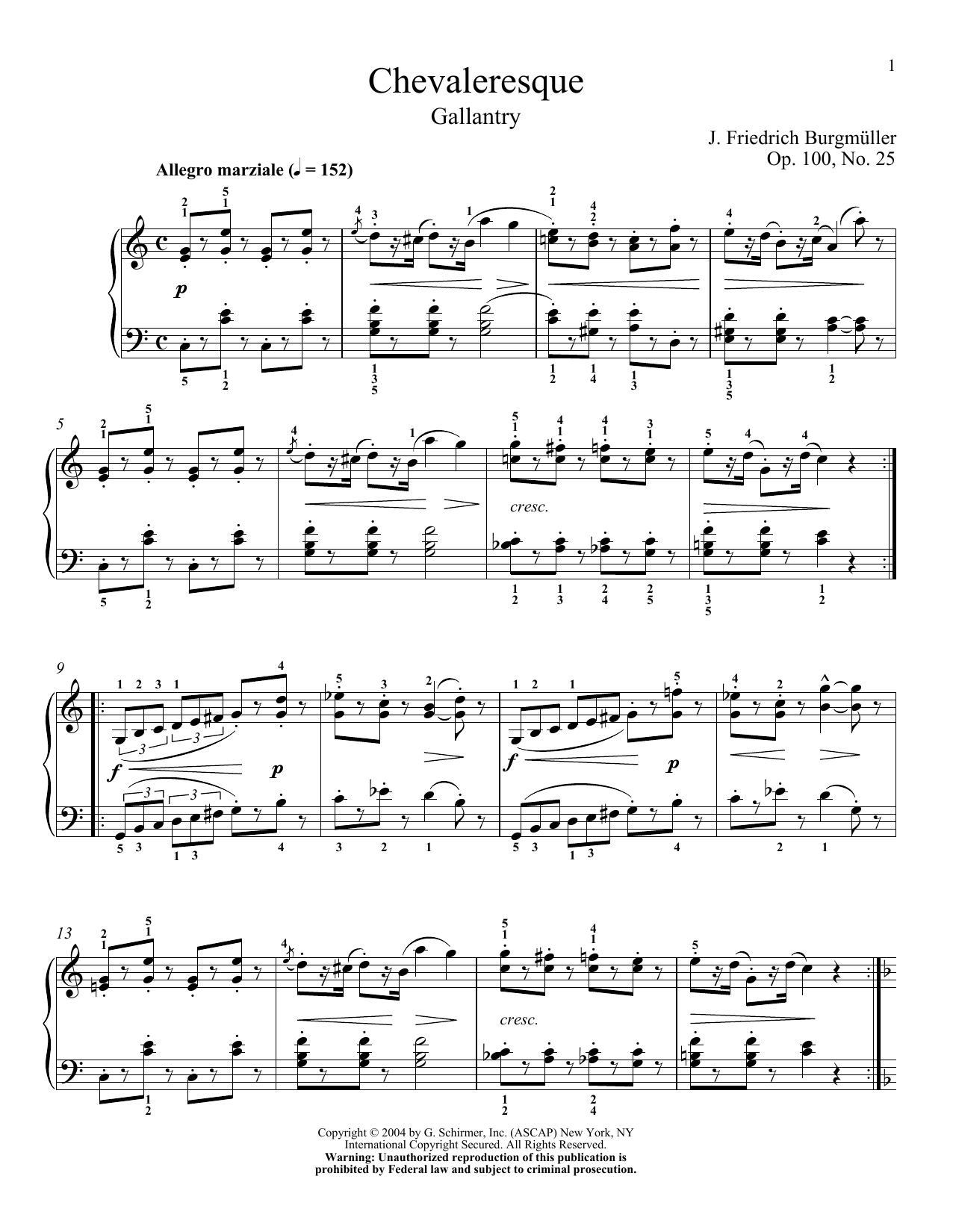 Preview Friedrich Burgmuller Spirit Of Chivalry (La Chevaleresque), Op. 100, No. 2 Classical sheet music, notes and chords for Piano, SKU: 190137 sheet music, piano notes, chords, guitar tabs, score, transpose, transcribe, how to play, guide, download, learn, tutorial, progression, song, artist, awards, billboard, mtv, vh1, tour, single, album, release