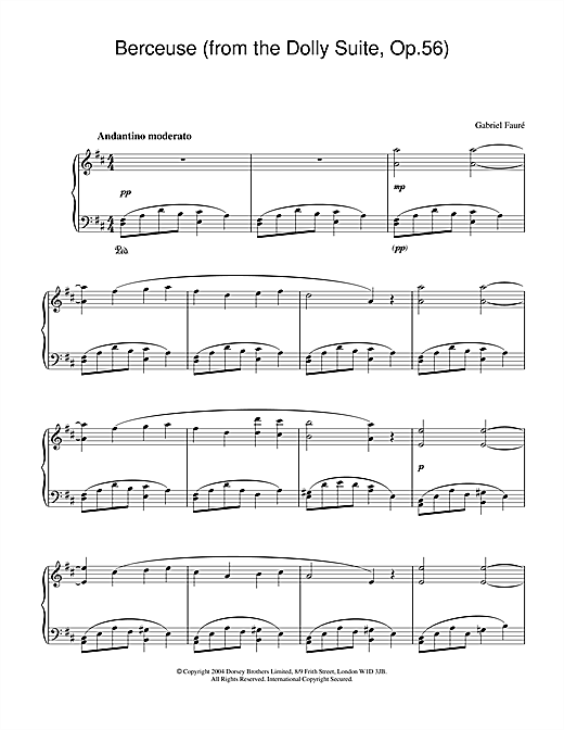 Preview Gabriel Fauré Berceuse (from the Dolly Suite, Op.56) Classical sheet music, notes and chords for Beginner Piano, SKU: 120941 sheet music, piano notes, chords, guitar tabs, score, transpose, transcribe, how to play, guide, download, learn, tutorial, progression, song, artist, awards, billboard, mtv, vh1, tour, single, album, release