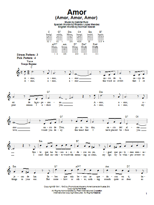 Preview Gabriel Ruiz Amor (Amor, Amor, Amor) Pop sheet music, notes and chords for Piano (Big Notes), SKU: 21497 sheet music, piano notes, chords, guitar tabs, score, transpose, transcribe, how to play, guide, download, learn, tutorial, progression, song, artist, awards, billboard, mtv, vh1, tour, single, album, release