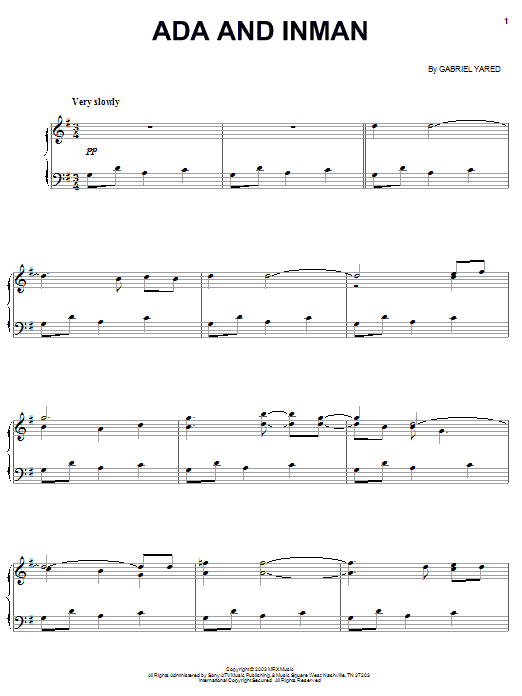 Preview Gabriel Yared Ada And Inman Film and TV sheet music, notes and chords for Piano, SKU: 28106 sheet music, piano notes, chords, guitar tabs, score, transpose, transcribe, how to play, guide, download, learn, tutorial, progression, song, artist, awards, billboard, mtv, vh1, tour, single, album, release