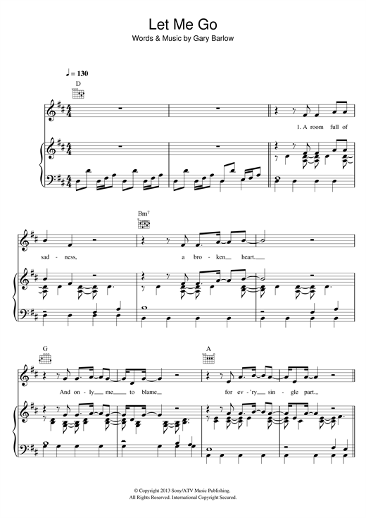 Preview Gary Barlow Let Me Go Pop sheet music, notes and chords for Lyrics & Chords, SKU: 121063 sheet music, piano notes, chords, guitar tabs, score, transpose, transcribe, how to play, guide, download, learn, tutorial, progression, song, artist, awards, billboard, mtv, vh1, tour, single, album, release