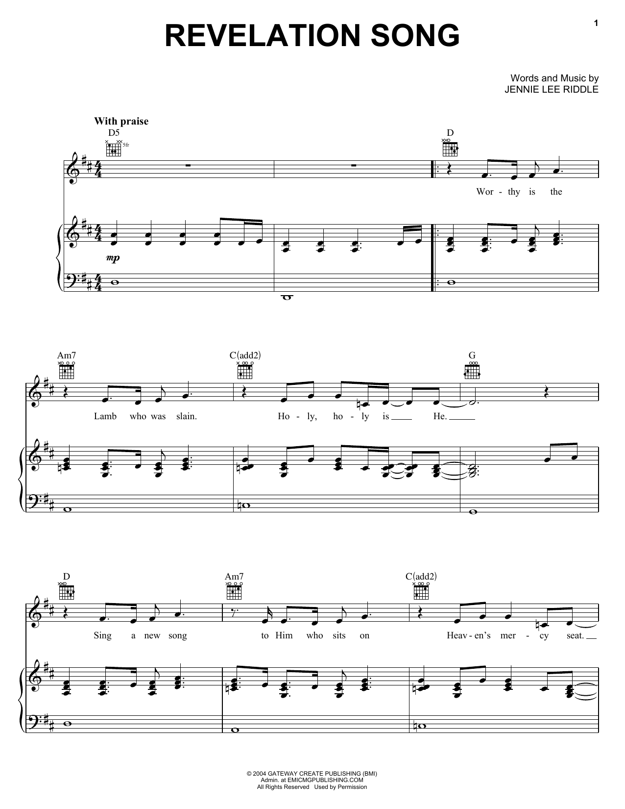 Preview Gateway Worship Revelation Song Pop sheet music, notes and chords for Piano, Vocal & Guitar (Right-Hand Melody), SKU: 62422 Download Gateway Worship Revelation Song sheet music and printable PDF score & Pop music notes