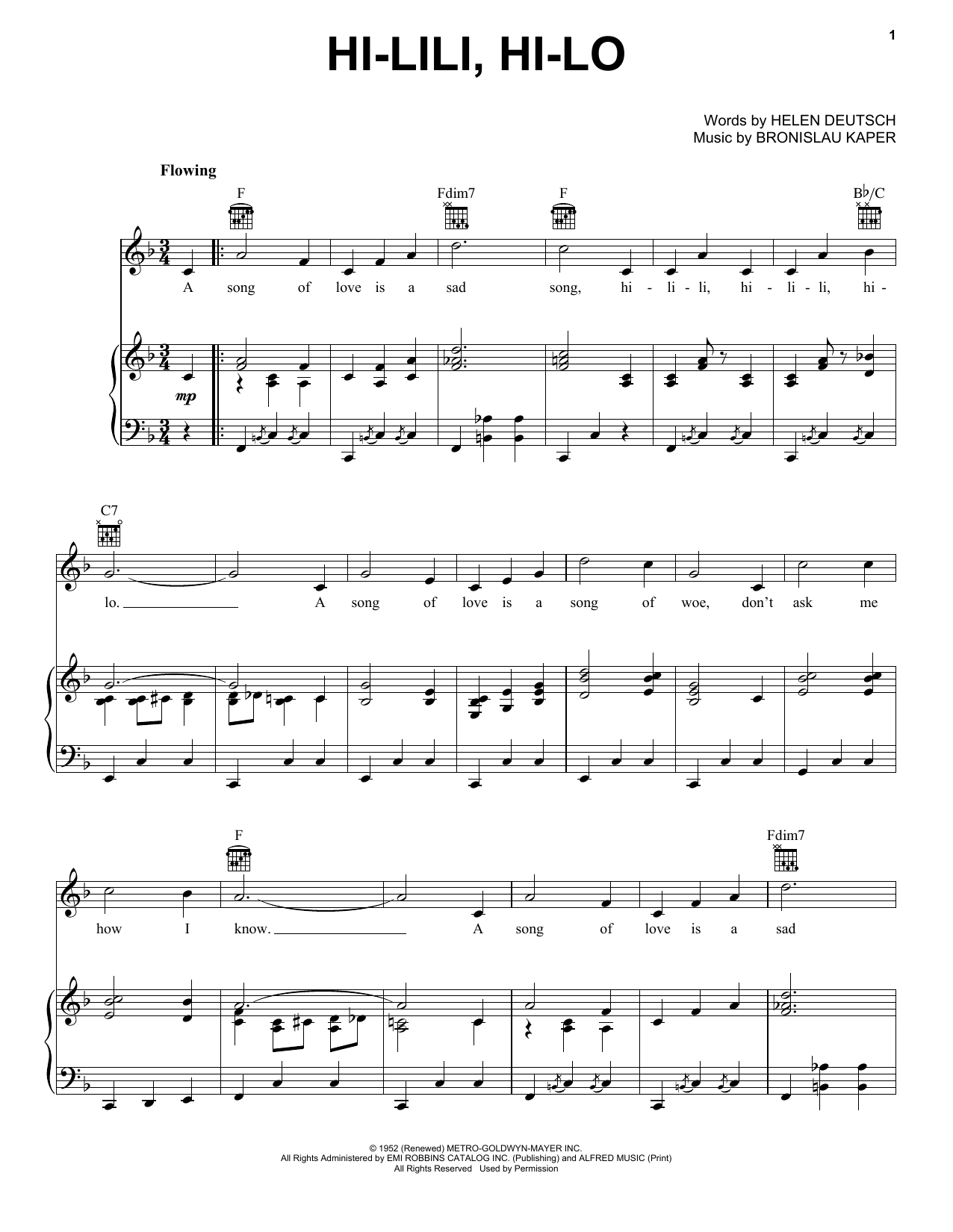 Download Gene Vincent Hi-lili, Hi-lo sheet music and printable PDF score & Pop music notes