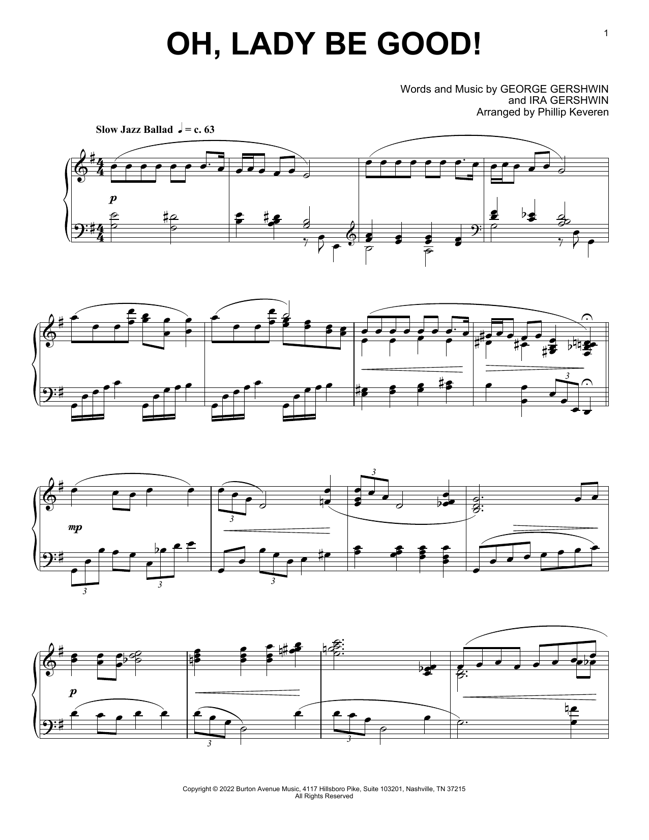 George & Ira Gershwin Oh, Lady Be Good! (arr. Phillip Keveren) Sheet Music & Chords for Piano Solo - Download or Print PDF