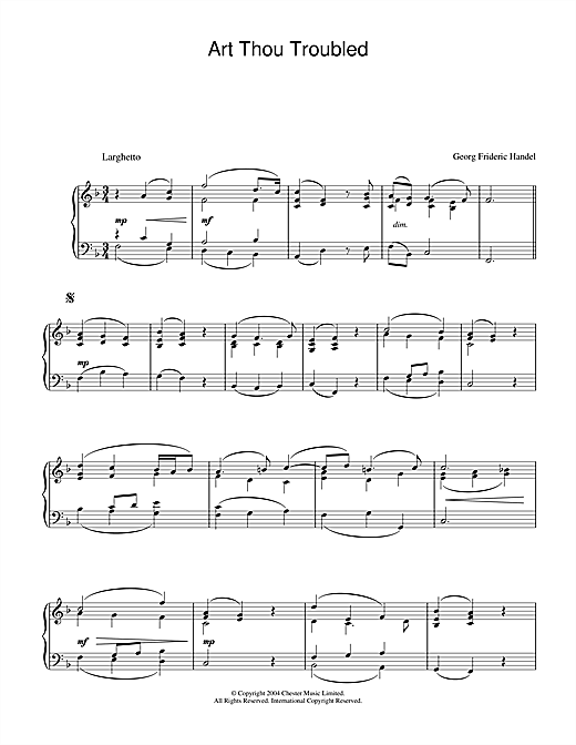 Preview George Frideric Handel Art Thou Troubled? (from Rodelinda) Classical sheet music, notes and chords for Piano, SKU: 28052 sheet music, piano notes, chords, guitar tabs, score, transpose, transcribe, how to play, guide, download, learn, tutorial, progression, song, artist, awards, billboard, mtv, vh1, tour, single, album, release