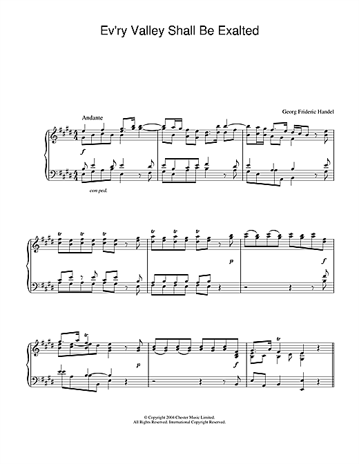 Preview George Frideric Handel Ev'ry Valley Shall Be Exalted Classical sheet music, notes and chords for Piano, SKU: 28054 sheet music, piano notes, chords, guitar tabs, score, transpose, transcribe, how to play, guide, download, learn, tutorial, progression, song, artist, awards, billboard, mtv, vh1, tour, single, album, release