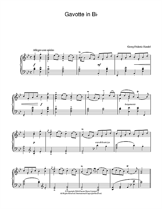 Preview George Frideric Handel Gavotte in B Flat Classical sheet music, notes and chords for Piano, SKU: 28055 sheet music, piano notes, chords, guitar tabs, score, transpose, transcribe, how to play, guide, download, learn, tutorial, progression, song, artist, awards, billboard, mtv, vh1, tour, single, album, release