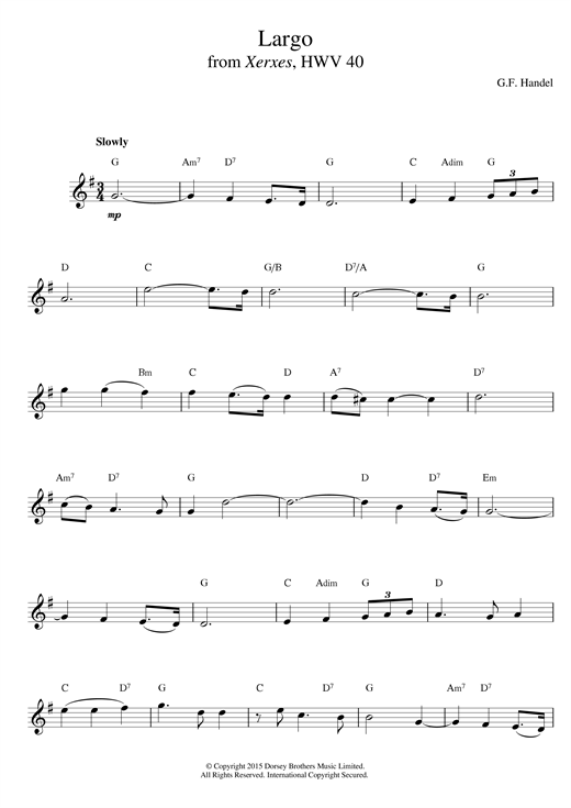 Preview George Frideric Handel Largo (from Xerxes) Classical sheet music, notes and chords for Piano Chords/Lyrics, SKU: 357229 sheet music, piano notes, chords, guitar tabs, score, transpose, transcribe, how to play, guide, download, learn, tutorial, progression, song, artist, awards, billboard, mtv, vh1, tour, single, album, release