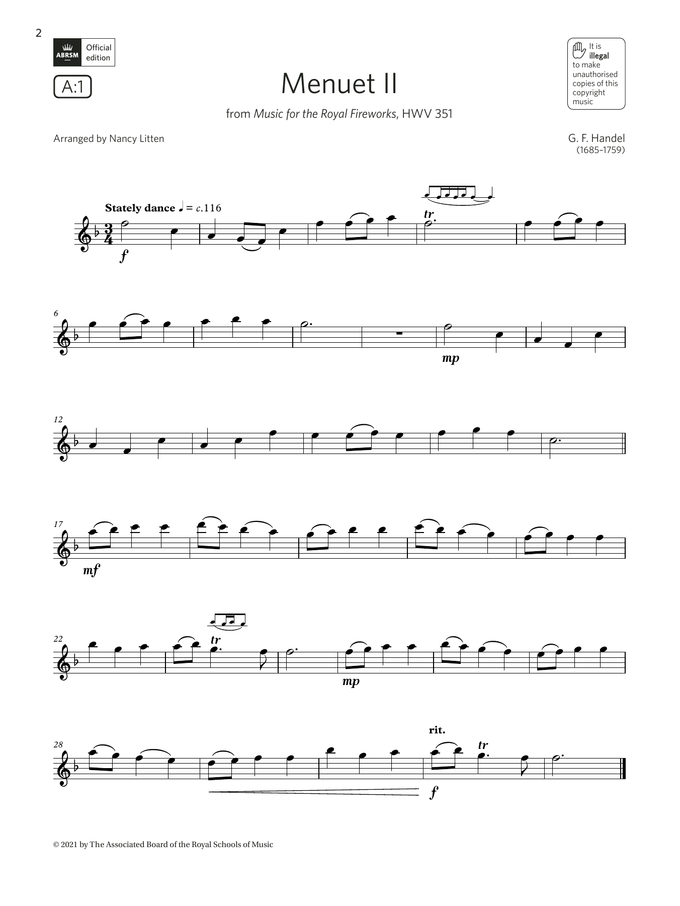 royals flute sheet music