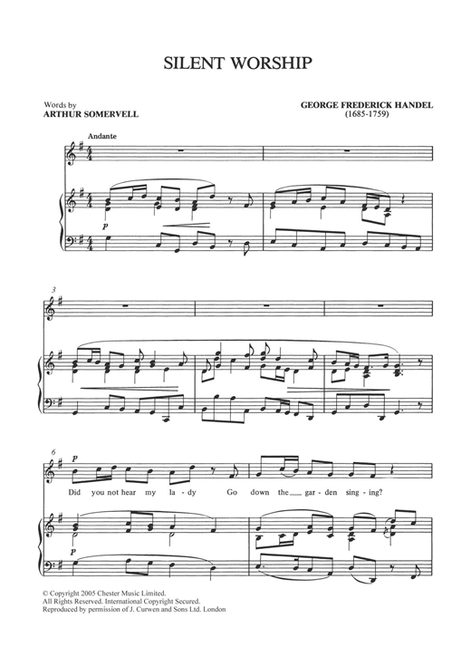 Preview George Frideric Handel Silent Worship (from Tolmeo HWV25) Classical sheet music, notes and chords for Piano & Vocal, SKU: 121361 sheet music, piano notes, chords, guitar tabs, score, transpose, transcribe, how to play, guide, download, learn, tutorial, progression, song, artist, awards, billboard, mtv, vh1, tour, single, album, release